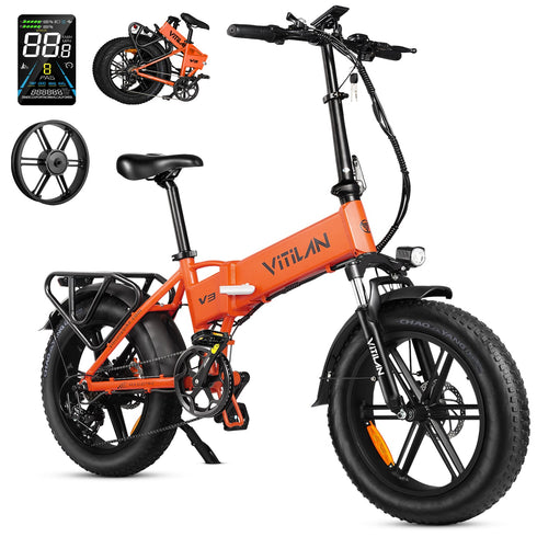 Vitilane V3 2.0 Folding Fat Tires Adult All Terrain Bicicletta elettrica GARANZIA ITALIANA